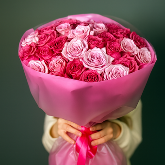 Букет «Малиновый шёлк»