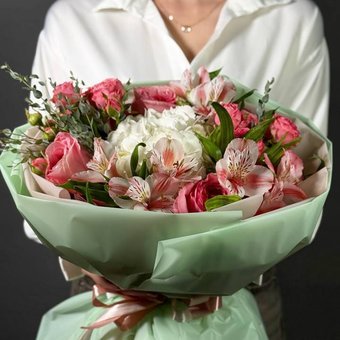 Букет «Мята и роза»