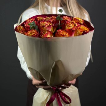 Букет «Пламя любви» Размер L