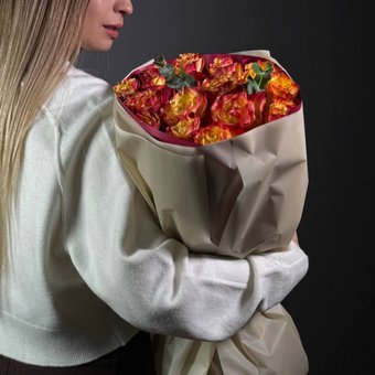 Букет «Пламя любви» Размер L